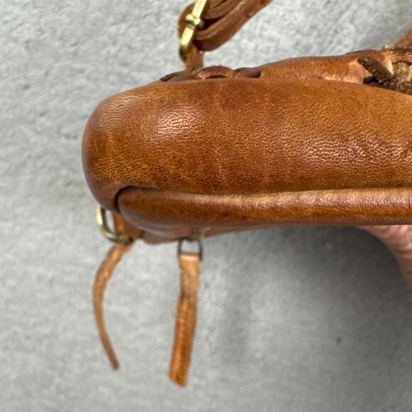 Karma Of Charme Leather Crossbody Purse Cognac Italian Leather Bohemian Retro - Picture 7 of 11